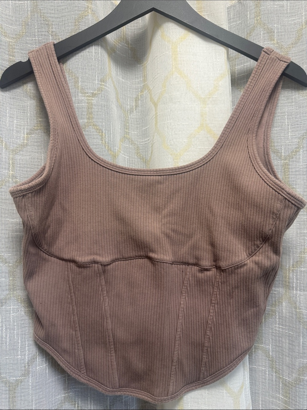 PINK Victoria's Secret Mauve Ribbed Scoop Tank Top